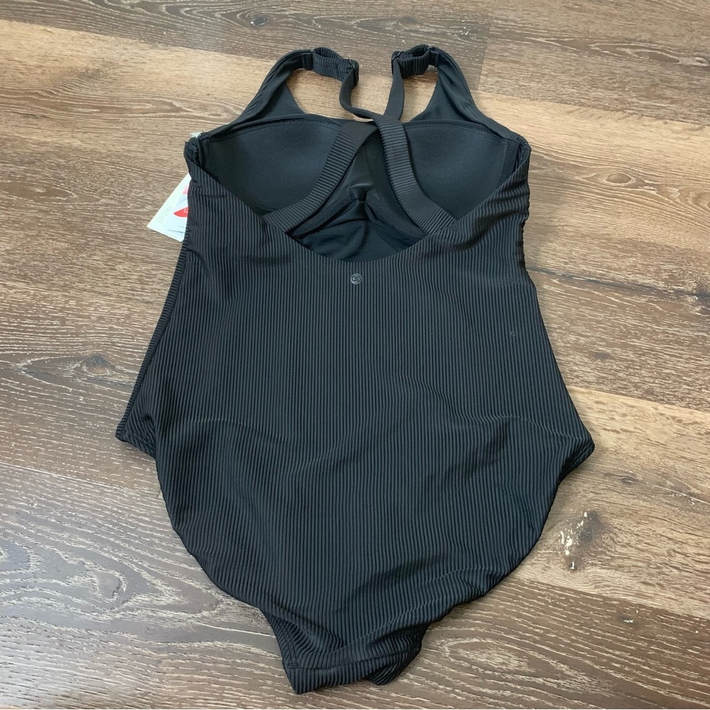 Calia high support one piece swimsuit pure black rib 10 NWT - Picture 5 of 11